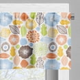thumbnail image 5 of Ambesonne Retro Valance & Curtain, Flowers Leaves Circles Plot, 55"x30", White Multicolor, 5 of 7
