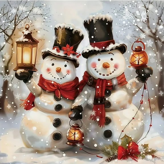5D DIY Diamond Art Kits for Adults Beginners,Christmas Snowman Diamond Dots Gem Art,Home Wall Decor 13.8x13.8inches.