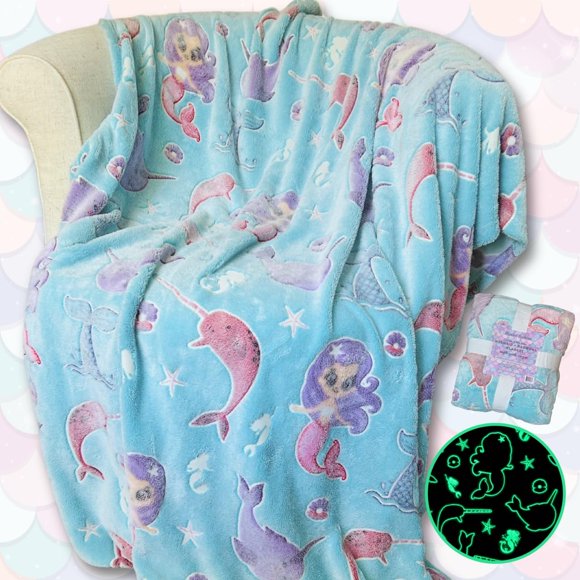 Manta Buddies Mermaid Narval que brilla en la oscuridad