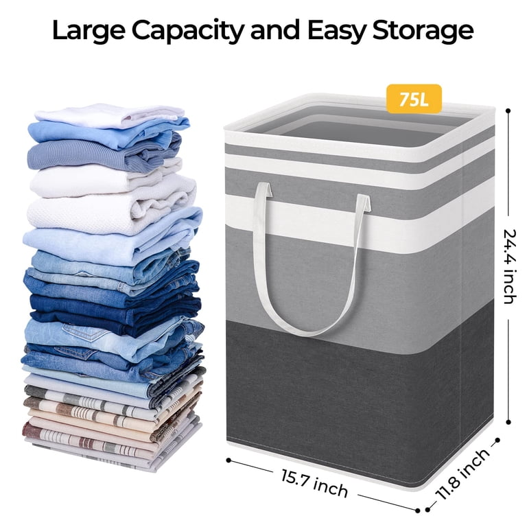 Aertyole 2-Pack Large Laundry Hampers, 75L Waterproof photo 6