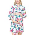 thumbnail image 2 of Wangsaura Maternity Robe, Flower Print V-neck Nightgown with Belt, Pocket, 2 of 10