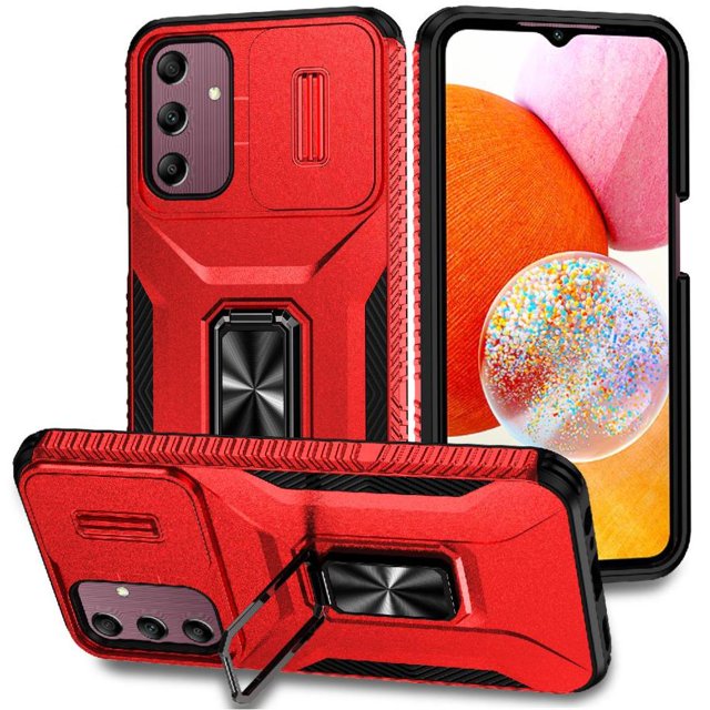 Funda para GANGXUN Samsung Galaxy A15 5G - Soporte metálico, Función magnética, Rojo