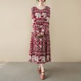 thumbnail image 2 of Women Loose Dress Long Sleeves Print Side Pockets Casual Holiday, 2 of 8