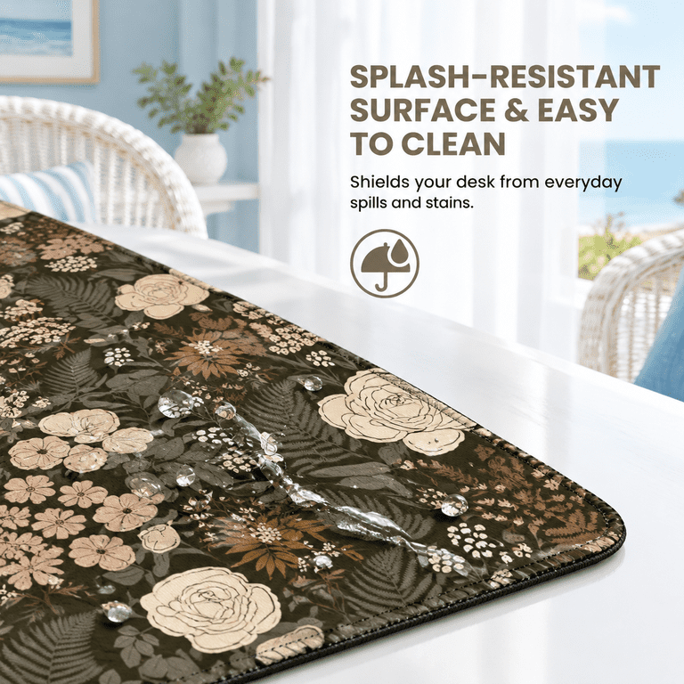 Aesthetic Desk Mat Cute Rose Pad Protector For Work & Decor 31.5