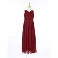 thumbnail image 3 of Zaldita Girls V-Neck Chiffon Sleeveless Junior Bridesmaid Dress Ruched A-Line Maxi Wedding Party Burgundy 6, 3 of 7