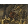 thumbnail image 3 of Jacopo Ligozzi 24x18 Black Modern Framed Museum Art Print Titled - Scene from the Divine Comedy 1, 3 of 5