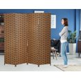 thumbnail image 6 of Folding Room Screen Dividers with 4 Panels Wood Mesh Woven Design Privacy Screens for Indoors Portable High Fiber Partition Screen Free-Standing for Home Office Bedroom Living Room, 6 of 7