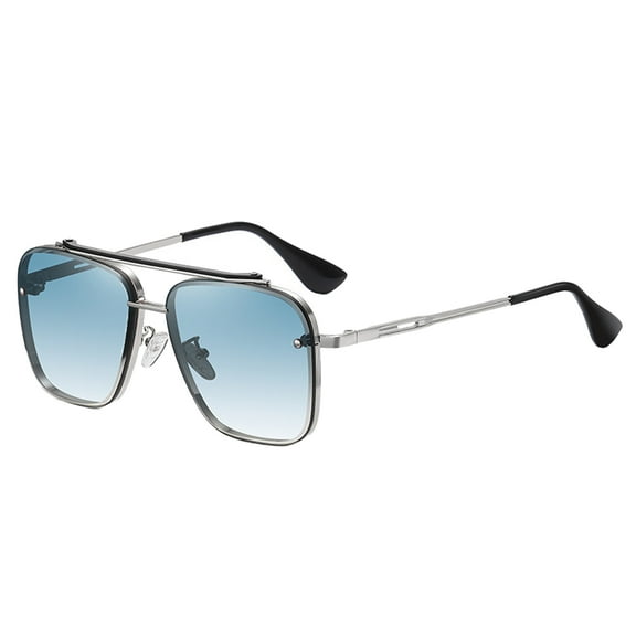 Colorful big frame sunglasses, fashion glasses, fashion trend sunglasses, made of PC and metal - silver
