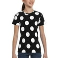 thumbnail image 4 of Honeii Black and White Polka Dot Print Kids Boy T-Shirt,Breathable Round Neck Tee,Stylish Summer Tee for Boys, for Outdoor Activities and Casual Wear, 4 of 7