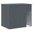 thumbnail image 4 of vidaXL Dog House with Run Anthracite 84.3"x260.2"x71.3" Galvanized Steel, 4 of 95