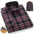 thumbnail image 4 of Txeol Buffalo Plaid Shirts for Men Long Sleeve Button Down Dress Shirt Business Office Casual Lapel Work Tops with Pocket,Hot Pink,42, 4 of 4