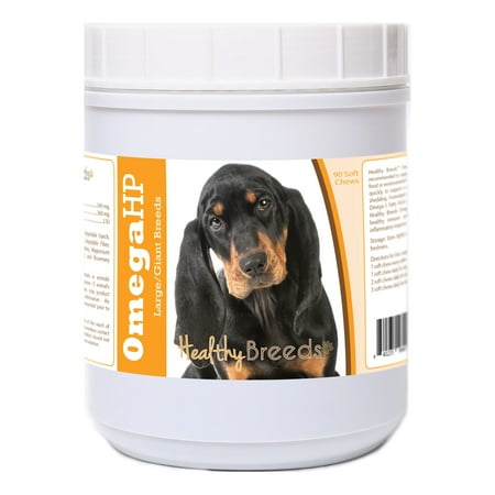 UPC: 0840235198901 | Healthy Breeds Black and Tan Coonhound Omega HP Fatty Acid Skin and Coat Support Soft Chews