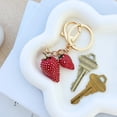 thumbnail image 6 of Wrapables Novelty Keychain and Bag Charm for Purse Handbag Backpack, Strawberry, 6 of 6