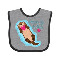 Inktastic Otter-ly in Love-otter with Heart Boys or Girls Baby Bib