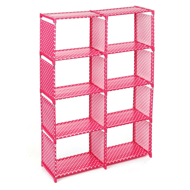 Portable 8 Cube Bookcase Adjustable Bookshelf Organizer Shelf Unit