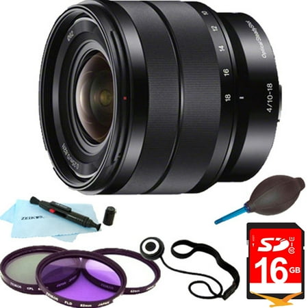 Rca Laser Lens Sony SEL1018 10-18mm Wide-Angle Zoom Lens ESSENTIALS BUNDLE w/ 16GB Ultra SDHC Memory Card, Multi Coated Laser Cut Filter Kit, Lens Cap Keeper, Lens Pen Cleaning Kit, Dust Blower ()