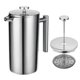 thumbnail image 5 of French Press 304 Stainless Steel Thermal Coffee Maker Tea Maker 800ML 3 Filters Anti-scald Handle Rust-proof Coffee Press, 5 of 5