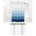 thumbnail image 6 of No Hook Shower Curtain with Snap in Liner, Navy Blue Striped Gradient Rustic Wood Board Hotel Shower Curtains for Bathroom, Washable Shower Curtain Liner Set with Mesh Top Window, 54"x78", 6 of 6