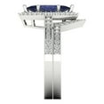 thumbnail image 3 of 2.48 ct Brilliant Marquise Cut Blue Sapphire 18K White Gold Halo Solitaire with Accents Engagement Bridal Wedding Ring Band Set size 8.25, 3 of 7