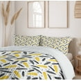 thumbnail image 6 of Ambesonne Yellow Duvet Cover Sets, Watercolor Boho Feathers Art, 2-Queen, Mustard Black and Grey, 6 of 7