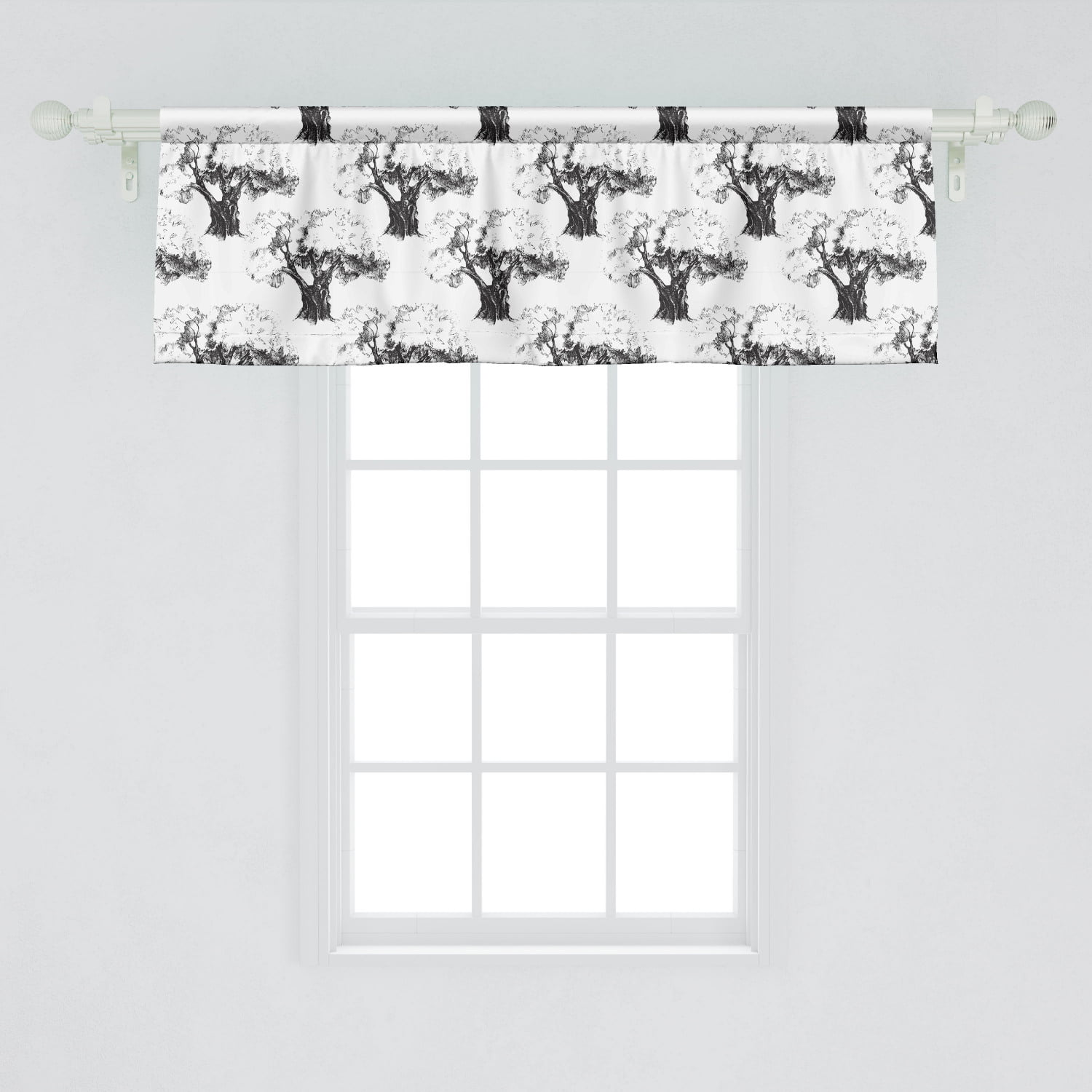 Ambesonne Sketch Design Window Valance Curtain for Kitchen Bedroom in 2 Sizes 