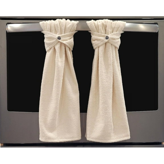 Wraparound Snap Hanging Towels (Set of 2) (Terrycloth Color: Off White)