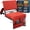 Red, variant on Folding Reclining Stadium Seat with Back Support for Bleachers 3 Reclining Positions Portable Outdoor Cushioned Chair with Storage Pockets Cup Holder Bleacher Hook