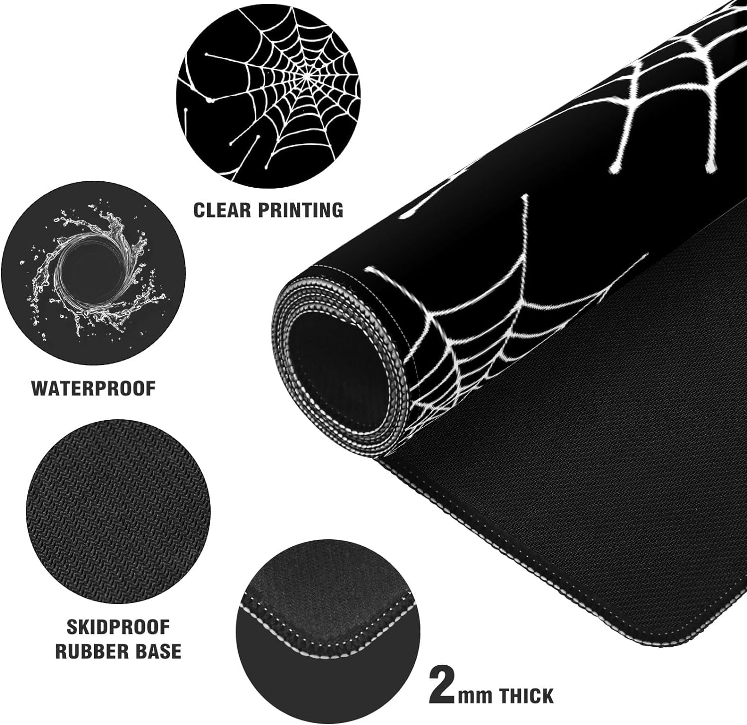 Halloween Spiderweb Desk Mat, Desk Accessory, Cute Workspace, Trendy Workspace, Trendy, 35.4x15.7in Large Gaming Mouse Pad, Cute Desk Topper, Pretty Desk Pad