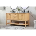 thumbnail image 2 of 60 inch double bathroom vanity in natural wood, 2 of 8