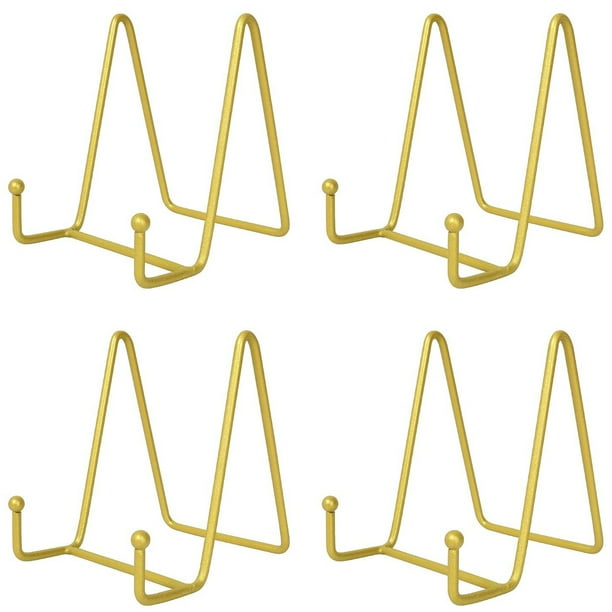 4 Pack Plate Stands For Display,4 Inch Gold Metal Easel Plate Holder