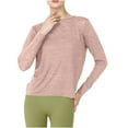 thumbnail image 5 of Spandex Workout Tops for Women Fashion Twist Split Open Back Crewneck Shirts Long Sleeve Loose Gym Yoga Clothes (S, Pink), 5 of 7