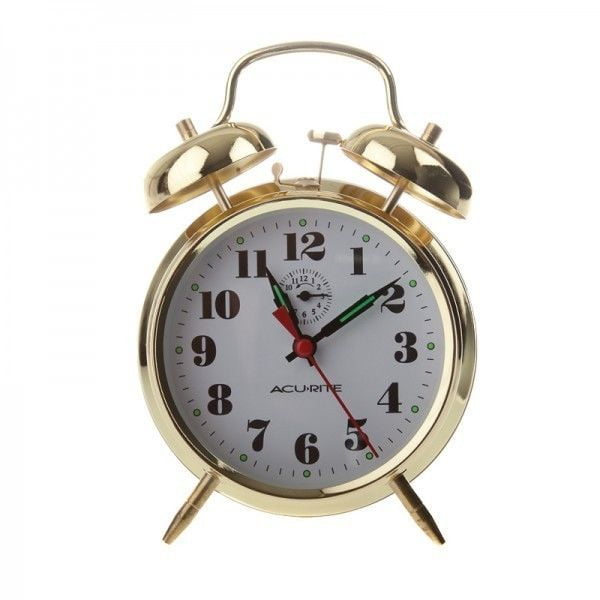 AcuRite Vintage Twin Bell Alarm Clock, 15605