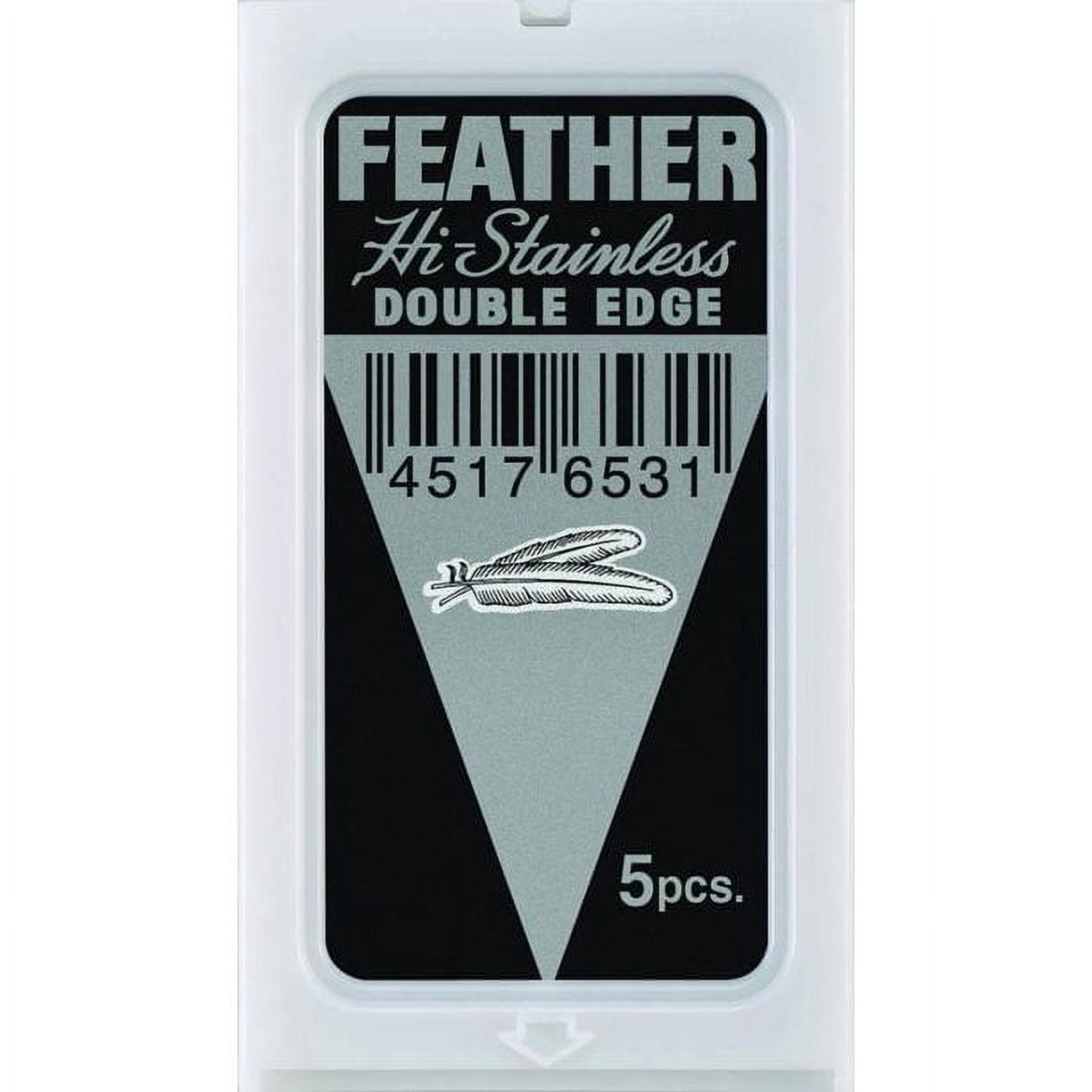100 Ct FEATHER HI-STAINLESS DOUBLE EDGE DE RAZOR BLADES NEW HAIR REMOVE MADE IN JAPAN