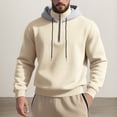 thumbnail image 2 of IWRICH Mens Casual Cotton Hoodies Drawstring Quarter Zip Pullover Sweatshirts S, 2 of 8