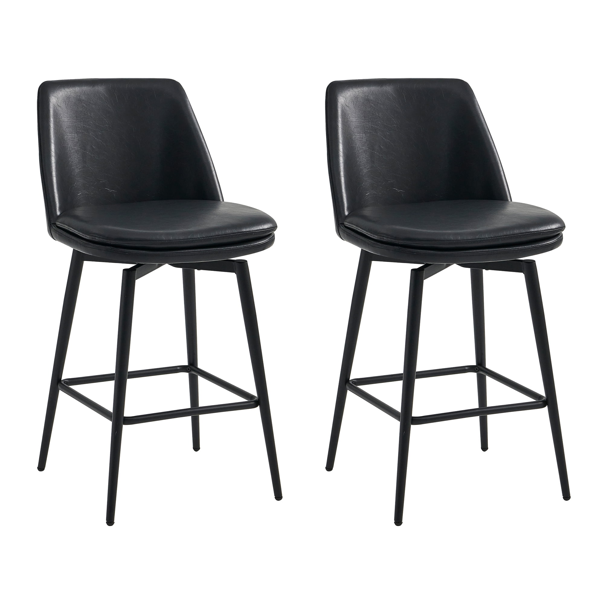CHITA 27 inch Counter Height Swivel Bar Stools Low Back Set of 2, Metal
