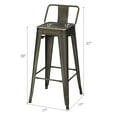 thumbnail image 3 of Costway Set of 4 Metal Bar Stools 30'' Bar Height Barstools Industrial w/ Low Back Gun, 3 of 12