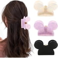 thumbnail image 1 of wonima11 Mouse Head Hair Claw Clips, 3Pcs Acrylic Lady Bear Hair Clips for Thin Medium Curly Hair Mouse Ears Non-slip Hair Catch Barrette Strong Hold Jaw Clamp Women Fashion Hair Styling Accessories, 1 of 1