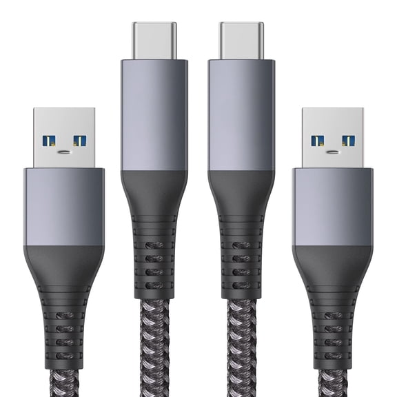 TianQiW USB C to USB A Cable 2 Pack 1M 10Gbps 3A Fast Charging Data Sync Nylon Braided Cord Compatible with Samsung Galaxy S24 S23 S22 Google Pixel iPad and More