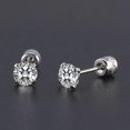 thumbnail image 2 of Pendientes de acero de titanio con circonitas redondas Yashi para mujer y hombre sencillos Código de modelo 4183, 2 of 5