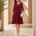 thumbnail image 6 of Wovilon Women's 2-Piece Chiffon Midi Dress Set with Open Front Cardigan and Sleeveless Round Neck Tank Dress, Elegant Layered Outfit for Vacation and Daily Wear, 6 of 9