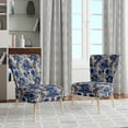thumbnail image 2 of Designart "Blue & White Victorian Blooms III" Blue Floral Upholstered Accent Chair - Cottage Arm Chair For Bedroom, 2 of 5