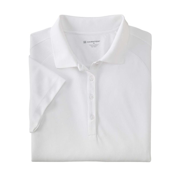 Polo Damas 3.8 oz Harriton con inserción de malla Polytech Blanco XL M374W