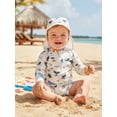thumbnail image 4 of Baby Toddler Boy Rashguard Set Marine Life Printed Tops Shorts, Hat, 4 of 7