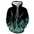 DGXTA Clearance Mens Hoodies Drawstring Casual Long Sleeve 3D Flame
