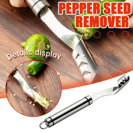 

Ovzne Stainless Steel Pepper Core Seed Remover Multi-functional Corer