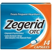 Zegerid OTC 24-Hour Heartburn Relief, Omeprazole 20mg + Sodium Bicarbonate, 14 Capsules