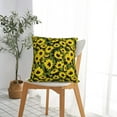 thumbnail image 5 of Fuzoiu Sunflowers In Vintage Print Square Pillow Cover,Hidden Zipper Design,Luxury Square Pillow Case, Throw Pillow,Couch Cushion-26"x26", 5 of 7