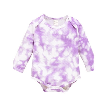 

LisenraIn Newborn Baby Girls Boys Bodysuits Tie Dye Long Sleeve Jumpsuits
