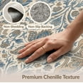 thumbnail image 6 of ODIKA 3'x5' Ivory Floral Washable Area Rug Intricate Botanical Motifs With Classic Artistic Style Non-Slip, Flatweave, Easy Care for Hallway, Laundry Room, 6 of 7