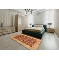thumbnail image 4 of Ahgly Company Indoor Round Abstract Orange Oriental Area Rugs, 6' Round, 4 of 6